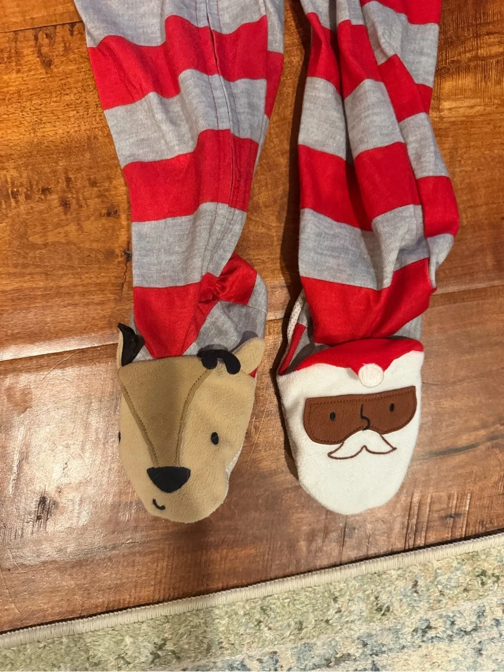 Carter's Red & Gray Holiday Footed One-Pieces - 2T